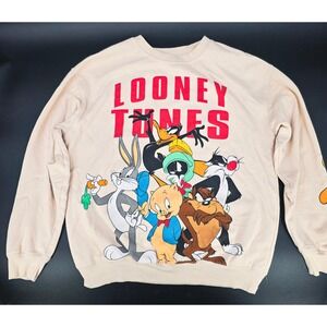 Looney Tunes‎ Crewneck Sweatshirt Bugs Bunny Taz Daffy Bird Cartoon M Medium